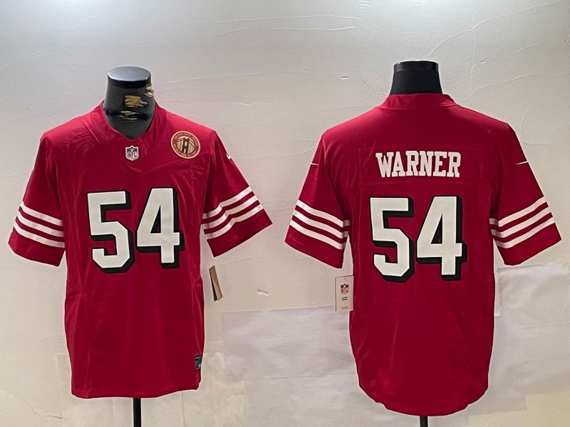 Men San Francisco 49ers #54 Warner Red Three generations 2024 Nike Vapor Limited NFL Jersey style 7->san francisco 49ers->NFL Jersey